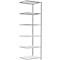 Schulte Lagertechnik Fachbodenregal Stecksystem MultiPlus250, Anbauregal, 6 Fachböden, Kreuzstrebe, B 750 x T 600 x H 2500 mm, Lichtgrau RAL 7035