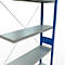 Schulte Lagertechnik Fachbodenregal Stecksystem MultiPlus250, Anbauregal, 7 Fachböden, Kreuzstrebe, B 1000 x T 300 x H 3000 mm, Enzianblau RAL 5010