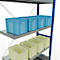 Schulte Lagertechnik Fachbodenregal Stecksystem MultiPlus250, Anbauregal, 7 Fachböden, Kreuzstrebe, B 1000 x T 400 x H 3000 mm, Enzianblau RAL 5010