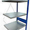 Schulte Lagertechnik Fachbodenregal Stecksystem MultiPlus250, Anbauregal, 7 Fachböden, Kreuzstrebe, B 750 x T 600 x H 3000 mm, Enzianblau RAL 5010