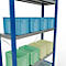 Schulte Lagertechnik Fachbodenregal Stecksystem MultiPlus250, Grundregal, 5 Fachböden, Kreuzstrebe, B 1000 x T 300 x H 2000 mm, Enzianblau RAL 5010