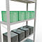 Schulte Lagertechnik Fachbodenregal Stecksystem MultiPlus250, Grundregal, 5 Fachböden, Kreuzstrebe, B 1000 x T 300 x H 2000 mm, Lichtgrau RAL 7035