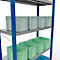 Schulte Lagertechnik Fachbodenregal Stecksystem MultiPlus250, Grundregal, 5 Fachböden, Kreuzstrebe, B 1000 x T 400 x H 2000 mm, Enzianblau RAL 5010