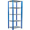 Schulte Lagertechnik Fachbodenregal Stecksystem MultiPlus250, Grundregal, 5 Fachböden, Kreuzstrebe, B 750 x T 600 x H 2000 mm, Enzianblau RAL 5010