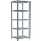 Schulte Lagertechnik Fachbodenregal Stecksystem MultiPlus250, Grundregal, 5 Fachböden, Kreuzstrebe, B 750 x T 600 x H 2000 mm, silbergrau/verzinkt