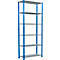 Schulte Lagertechnik Fachbodenregal Stecksystem MultiPlus250, Grundregal, 6 Fachböden, Kreuzstrebe, B 1000 x T 400 x H 2500 mm, Enzianblau RAL 5010