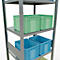 Schulte Lagertechnik Fachbodenregal Stecksystem MultiPlus250, Grundregal, 7 Fachböden, Kreuzstrebe, B 750 x T 600 x H 3000 mm, silbergrau/verzinkt