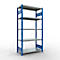 Schulte Lagertechnik Fachbodenregal Steckystem MULTIplus250, Grundregal, B 1000 x T 500 x H 2000 mm, 5 Böden, Kreuzstrebe, bis 1300 kg, enzianblau