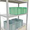 Schulte Lagertechnik Fachbodenregal Steckystem MULTIplus250, Grundregal, B 1000 x T 500 x H 2000 mm, 5 Böden, Kreuzstrebe, bis 1300 kg, lichtgrau