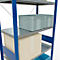 Schulte Lagertechnik Fachbodenregal Steckystem MULTIplus250, Grundregal, B 1000 x T 500 x H 3000 mm, 7 Böden, Kreuzstrebe, bis 2300 kg, enzianblau