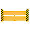 Yellow barrier with black and yellow diagonal stripes on the columns. It has two horizontal elements.