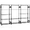 Schulte Lagertechnik MULTIplus 150 rekkenset zonder schroeven, 1 x basisrek &amp; 2 x aanbouwrek, 14 in hoogte verstelbare legborden, B 3000 x D 500 x H 2000 mm, staal, zwart