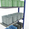 Schulte Lagertechnik MULTIplus 250 boutloos rekkensysteem, boutloze aanbouwstelling, lengte bout, 2500x1000x300 mm, 6 legborden, gentiaanblauw/verzinkt