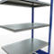 Schulte Lagertechnik MULTIplus 250 rekkensysteem zonder grendel, lengte grendel, 2000x1000x600 mm, 5 legborden, gentiaanblauw/verzinkt