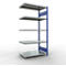 Schulte Lagertechnik MULTIplus 250 rekkensysteem zonder grendel, lengte grendel, 2000x1000x600 mm, 5 legborden, gentiaanblauw/verzinkt