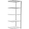Schulte Lagertechnik MultiPlus250 rekkensysteem zonder schroeven, aanbouwrek, 5 legborden, dwarsverbindingen, B 750 x D 600 x H 2000 mm, lichtgrijs RAL 7035