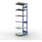 Schulte Lagertechnik MultiPlus250 rekkensysteem zonder schroeven, aanbouwrek, 6 legborden, dwarsverbindingen, B 750 x D 600 x H 2500 mm, gentiaanblauw RAL 5010