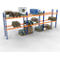 Schulte Lagertechnik Rayonnage à palettes, rayonnage de base, L 8444 x P 1100 x H 4000 mm, 3 niveaux, poids des palettes jusqu'à 500 kg, charge admissible par travée 5287 kg, bleu/orange