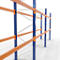 Schulte Lagertechnik Rayonnage à palettes, rayonnage de base, L 8444 x P 1100 x H 5000 mm, 4 niveaux, poids des palettes jusqu'à 800 kg, charge admissible par travée 8630 kg, bleu/orange