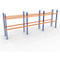 Schulte Lagertechnik Rayonnage à palettes, rayonnage de base, L 8444 x P 1100 x H 5000 mm, 4 niveaux, poids des palettes jusqu'à 800 kg, charge admissible par travée 8630 kg, bleu/orange
