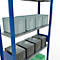 Schulte Lagertechnik Rayonnage à tablettes MULTIplus150, rayonnage de base emboîtable, L 1000 x P 300 x H 3000 mm, 7 niveaux, jusqu'à 1500 kg, bleu gentiane/galvanisé