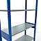 Schulte Lagertechnik Rayonnage à tablettes MULTIplus150, rayonnage de base emboîtable, L 1000 x P 400 x H 2500 mm, 6 niveaux, jusqu'à 1400 kg, bleu gentiane/galvanisé