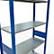 Schulte Lagertechnik Rayonnage à tablettes MULTIplus150, rayonnage de base emboîtable, L 1000 x P 400 x H 3000 mm, 7 niveaux, jusqu'à 1500 kg, bleu gentiane/galvanisé