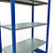 Schulte Lagertechnik Rayonnage à tablettes MULTIplus150, rayonnage de base emboîtable, L 1000 x P 500 x H 2000 mm, 5 niveaux, jusqu'à 1300 kg, bleu gentiane/galvanisé