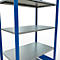 Schulte Lagertechnik Rayonnage à tablettes MULTIplus150, rayonnage de base emboîtable, L 1000 x P 600 x H 2000 mm, 5 niveaux, jusqu'à 1300 kg, bleu gentiane/galvanisé
