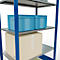 Schulte Lagertechnik Rayonnage à tablettes MULTIplus150, rayonnage de base emboîtable, L 1000 x P 600 x H 2000 mm, 5 niveaux, jusqu'à 1300 kg, bleu gentiane/galvanisé