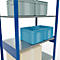 Schulte Lagertechnik Rayonnage à tablettes MULTIplus150, rayonnage de base emboîtable, L 1000 x P 600 x H 2500 mm, 6 niveaux, jusqu'à 1400 kg, bleu gentiane/galvanisé