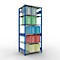 Schulte Lagertechnik Rayonnage à tablettes MULTIplus150, rayonnage de base emboîtable, L 1000 x P 800 x H 2500 mm, 6 niveaux, jusqu'à 1400 kg, bleu gentiane/galvanisé