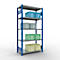 Schulte Lagertechnik Rayonnage à tablettes Steckystem MULTIplus250, rayonnage de base, L 1000 x P 500 x H 2000 mm, 5 tablettes, entretoise croisée, jusqu'à 1300 kg, bleu gentiane