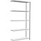 Schulte Lagertechnik Rayonnage à tablettes Système enfichable MultiPlus250, rayonnage annexe, 5 tablettes, entretoise croisée, L 1000 x P 300 x H 2000 mm, gris clair RAL 7035