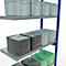 Schulte Lagertechnik Rayonnage à tablettes système enfichable MultiPlus250, rayonnage annexe, 6 tablettes, entretoise croisée, L 1000 x P 400 x H 2500 mm, bleu gentiane RAL 5010