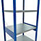 Schulte Lagertechnik Rayonnage à tablettes Système enfichable MultiPlus250, rayonnage de base, 6 tablettes, entretoise, L 750 x P 600 x H 2500 mm, bleu gentiane RAL 5010