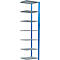 Schulte Lagertechnik Schroefloos rekkensysteem MultiPlus250, 7 legborden, dwarsverbindingen, B 750 x D 600 x H 3000 mm, gentiaanblauw RAL 5010