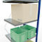 Schulte Lagertechnik Schroefloos rekkensysteem MultiPlus250, 7 legborden, dwarsverbindingen, B 750 x D 600 x H 3000 mm, gentiaanblauw RAL 5010