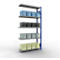 Schulte Lagertechnik Système de rayonnage à tablettes emboîtable MULTIplus 250, rayonnage annexe, verrou de longueur, 2000x1000x300 mm, 5 tablettes, bleu gentiane/galvanisé