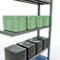 Schulte Lagertechnik Système de rayonnage à tablettes emboîtable MULTIplus 250, rayonnage annexe, verrou de longueur, 2000x1000x300 mm, 5 tablettes, galvanisé