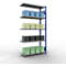 Schulte Lagertechnik Système de rayonnage à tablettes emboîtable MULTIplus 250, rayonnage annexe, verrou de longueur, 2000x1000x400 mm, 5 tablettes, bleu gentiane/galvanisé