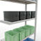 Schulte Lagertechnik Système de rayonnage à tablettes emboîtable MULTIplus 250, rayonnage annexe, verrou de longueur, 2000x1000x400 mm, 5 tablettes, gris clair