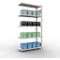 Schulte Lagertechnik Système de rayonnage à tablettes emboîtable MULTIplus 250, rayonnage annexe, verrou de longueur, 2000x1000x400 mm, 5 tablettes, gris clair