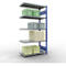 Schulte Lagertechnik Système de rayonnage à tablettes emboîtable MULTIplus 250, rayonnage annexe, verrou de longueur, 2000x1000x500 mm, 5 tablettes, bleu gentiane/galvanisé