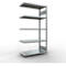 Schulte Lagertechnik Système de rayonnage à tablettes emboîtable MULTIplus 250, rayonnage annexe, verrou de longueur, 2000x1000x500 mm, 5 tablettes, galvanisé
