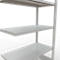 Schulte Lagertechnik Système de rayonnage à tablettes emboîtable MULTIplus 250, rayonnage annexe, verrou de longueur, 2000x1000x500 mm, 5 tablettes, gris clair