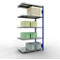 Schulte Lagertechnik Système de rayonnage à tablettes emboîtable MULTIplus 250, rayonnage annexe, verrou de longueur, 2000x1000x600 mm, 5 tablettes, bleu gentiane/galvanisé