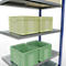Schulte Lagertechnik Système de rayonnage à tablettes emboîtable MULTIplus 250, rayonnage annexe, verrou de longueur, 2000x1000x600 mm, 5 tablettes, bleu gentiane/galvanisé
