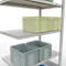 Schulte Lagertechnik Système de rayonnage à tablettes emboîtable MULTIplus 250, rayonnage annexe, verrou de longueur, 2000x1000x600 mm, 5 tablettes, gris clair