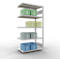 Schulte Lagertechnik Système de rayonnage à tablettes emboîtable MULTIplus 250, rayonnage annexe, verrou de longueur, 2000x1000x600 mm, 5 tablettes, gris clair